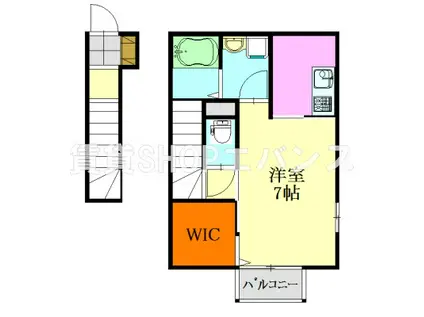 グランシャリオ津田沼(1K/2階)の間取り写真