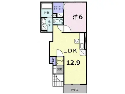 アルドーレ・カーサ・ナカヤマ(1LDK/1階)の間取り写真