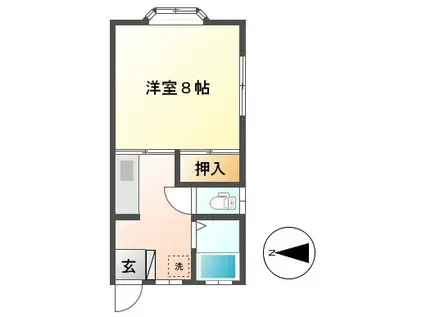 ハイツ希望(1K/2階)の間取り写真