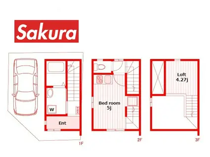 イーストフォートガレア(ワンルーム/1階)の間取り写真