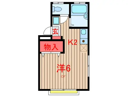 GMハイツ(ワンルーム/2階)の間取り写真