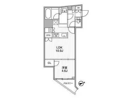 ディームス蔵前RESIDENCE ディームス蔵前RESIDENCE(1LDK/9階)の間取り写真