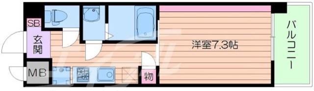 スプランディッド放出(1K/11階)の間取り写真