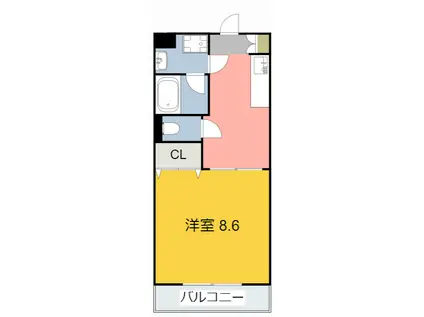 TS-MINDII(1DK/2階)の間取り写真