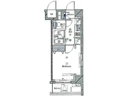 パセオ・ラルゴ(1K/9階)の間取り写真
