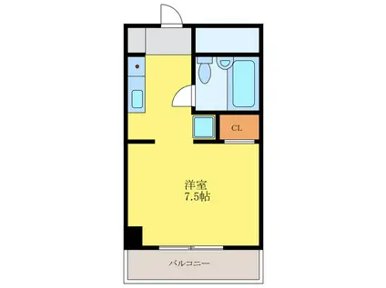 アーバンコート中吉野(1K/6階)の間取り写真