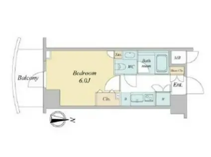 アジールコート西新宿(1K/11階)の間取り写真