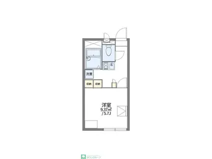 レオパレスアカデミア(1K/1階)の間取り写真