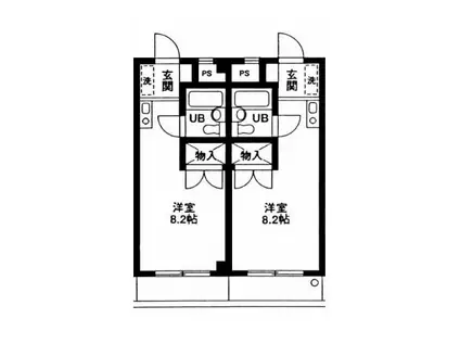 ラピュタ浜田山(ワンルーム/1階)の間取り写真