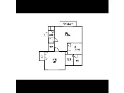 グランシードI(1LDK/2階)の間取り写真