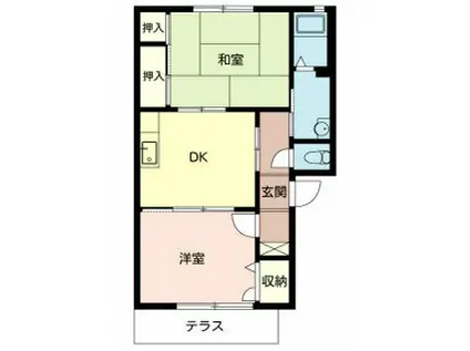 コンフォレスト(2DK/1階)の間取り写真