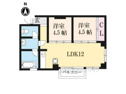 シーズン嵐山208(2LDK/2階)の間取り写真