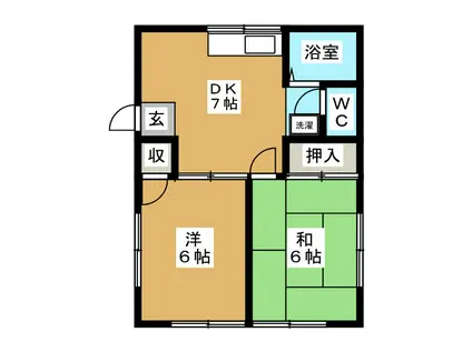 第三武蔵野メゾン(2DK/1階)の間取り写真