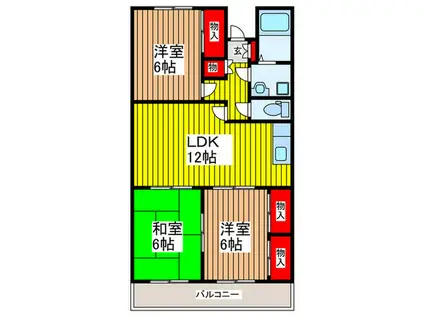 プルミエールパレ(3LDK/2階)の間取り写真