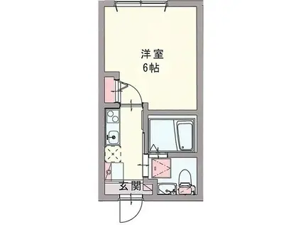 レジディス横浜南(1K/1階)の間取り写真