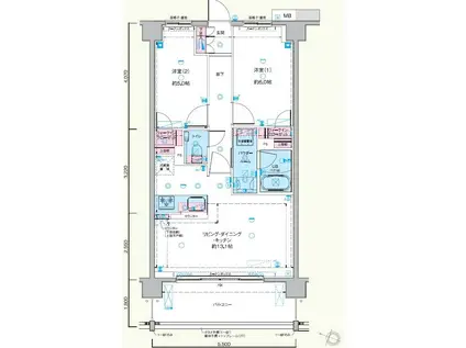 GENOVIA 隅田川イースト SKYGARDEN(2LDK/5階)の間取り写真
