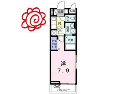 マハロ II(1K/2階)の間取り写真