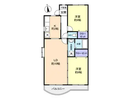 フォーレスト(2LDK/3階)の間取り写真