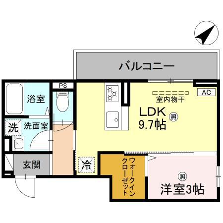 THE EARTH.01(1LDK/2階)の間取り写真