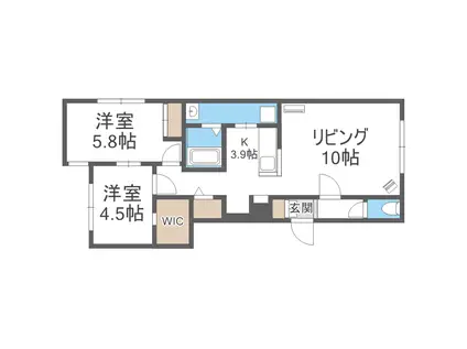 MKガーデン澄川(2LDK/1階)の間取り写真