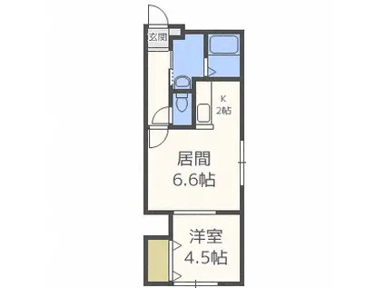 エスパス・デュ・ノール(1LDK/2階)の間取り写真