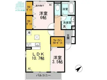 リッチジャスミン(2LDK/1階)の間取り写真