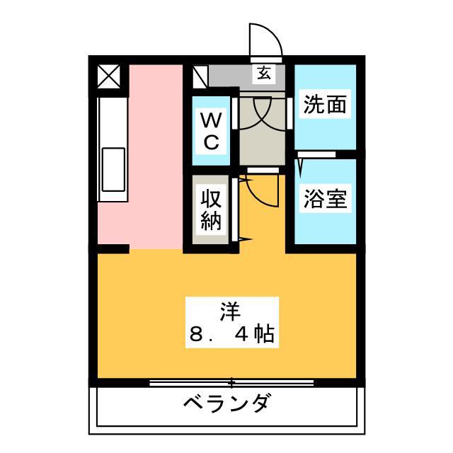 GRACIA江戸橋(ワンルーム/1階)の間取り写真