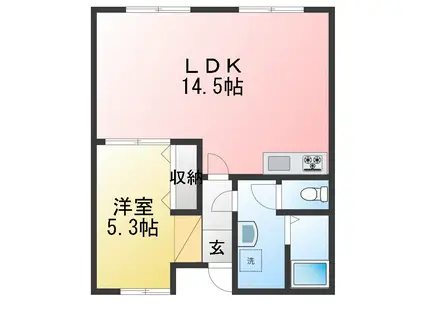 サンハイツ駒木(3DK/2階)の間取り写真