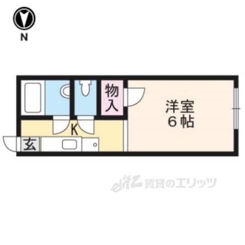 グリーンズB棟(1K/2階)の間取り写真