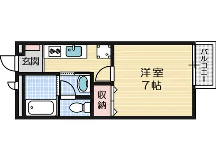 カメリアハイツII(1K/1階)の間取り写真