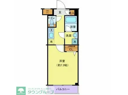 クレヴィスタ柴又(1K/2階)の間取り写真