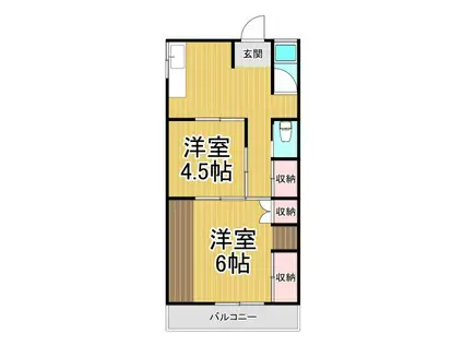 森下文化(2DK/1階)の間取り写真