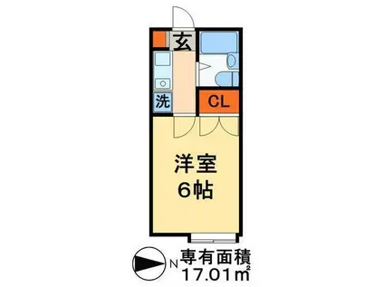 幸ハイツ(1K/2階)の間取り写真