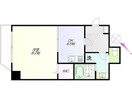 大裕ビル(1DK/1階)の間取り写真