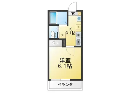 LINEA K.B(1K/2階)の間取り写真