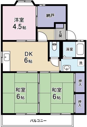 コーポヴァレンシャ(3DK/2階)の間取り写真