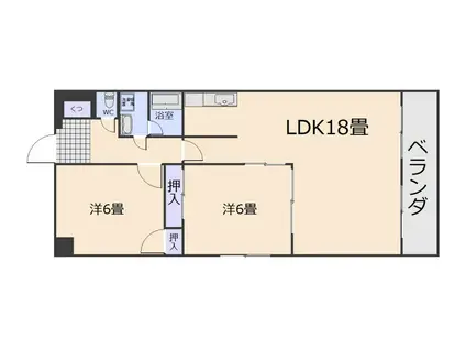 日宝エミール天文館(2LDK/5階)の間取り写真
