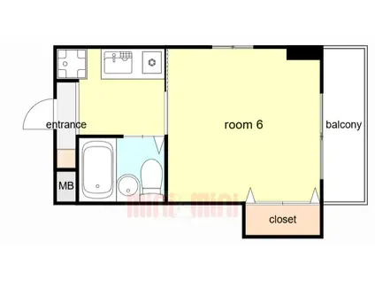 ジョリメゾン魚崎(ワンルーム/4階)の間取り写真