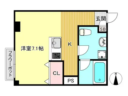 シチクハイネス(1K/3階)の間取り写真