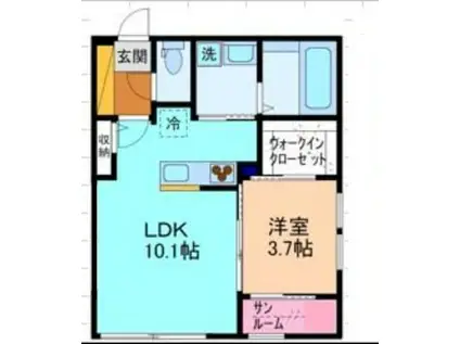 ISALA イサラ(1LDK/1階)の間取り写真
