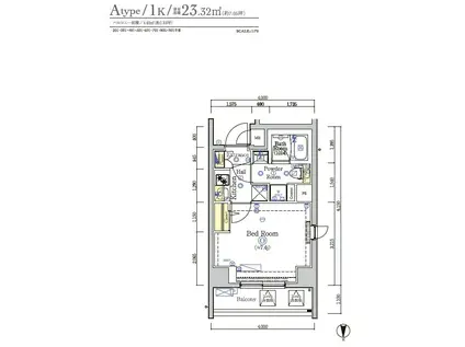 ショーケン レジデンスカワサキ 東門前3(1K/2階)の間取り写真