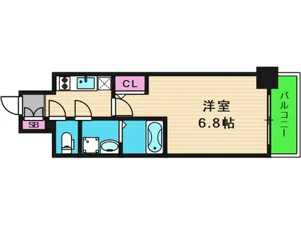 エスリード大阪上本町ブランシュ(1K/12階)の間取り写真