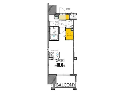 DER GLANZ.Y2(ワンルーム/11階)の間取り写真