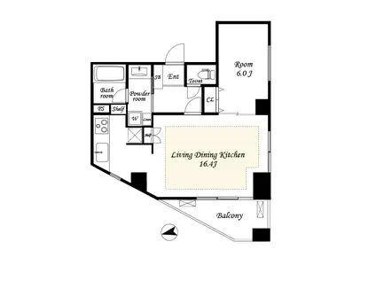 レクシオ荻窪(1LDK/4階)の間取り写真