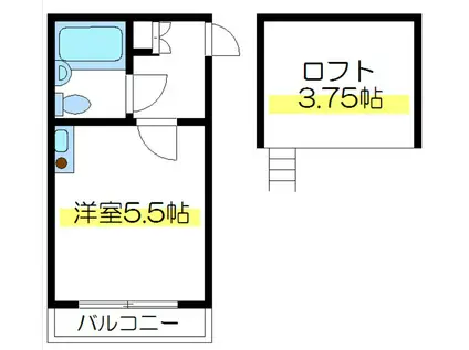 OKKORARA小岩NO.2(ワンルーム/2階)の間取り写真