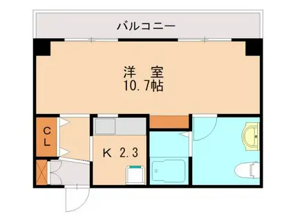 カルム福岡東(1K/2階)の間取り写真