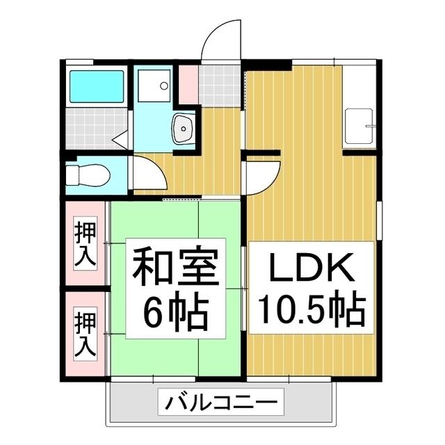 ロザリー(1LDK/2階)の間取り写真