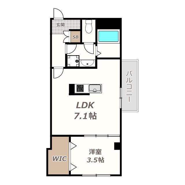 リベラ山坂(1DK/2階)の間取り写真