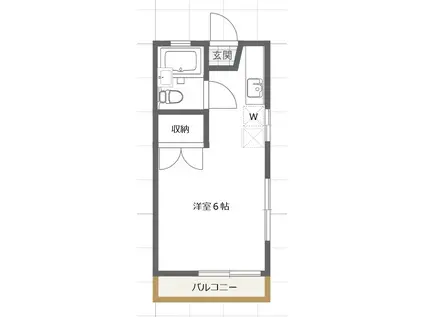 コーポ石井(ワンルーム/2階)の間取り写真