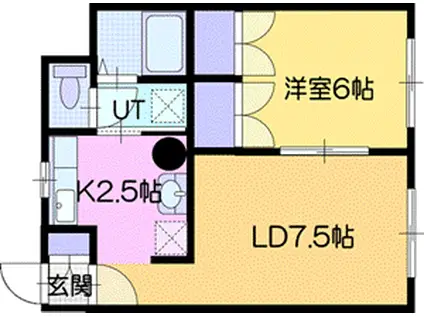 シャトーリバティ(1LDK/1階)の間取り写真